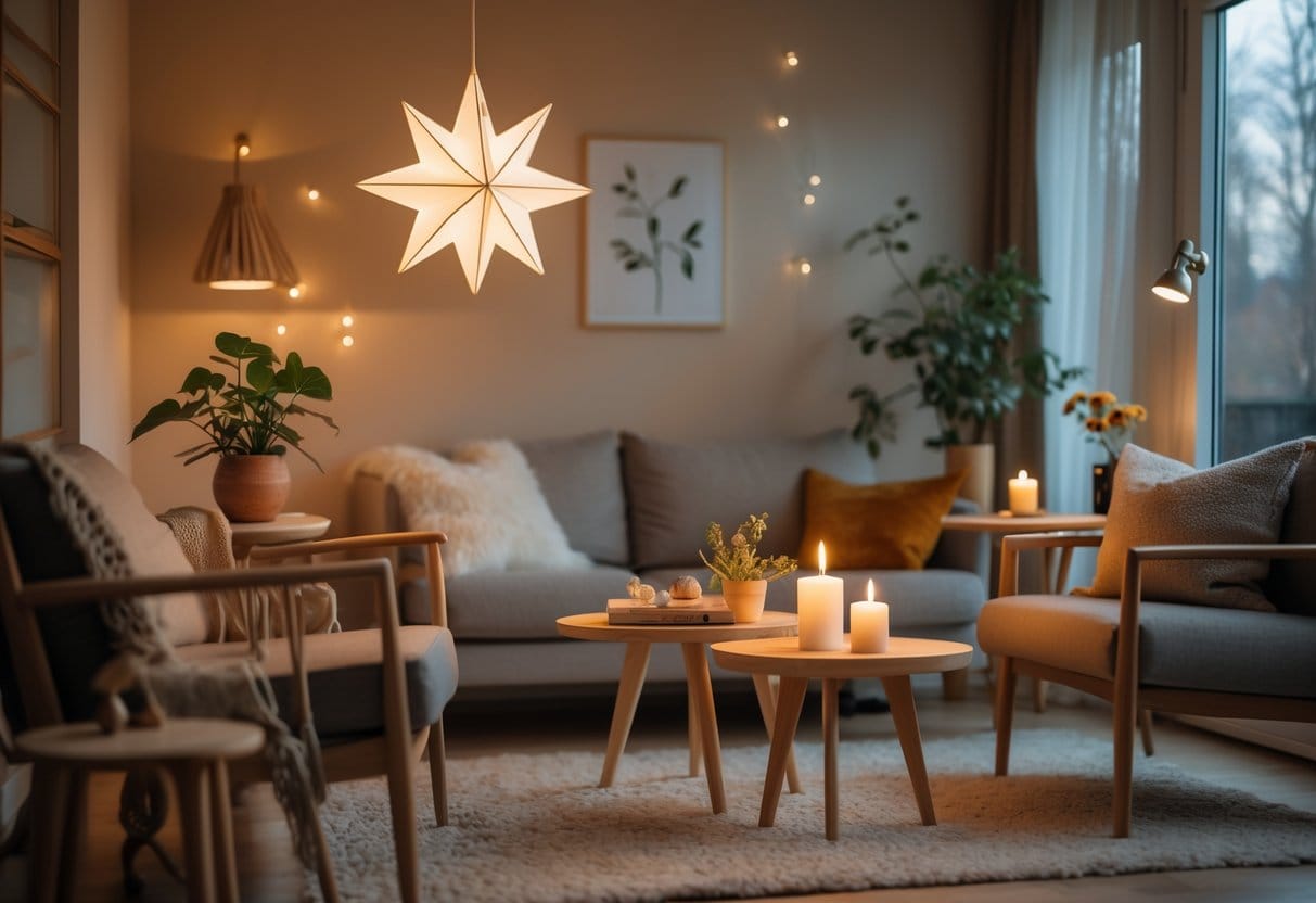 Sådan skaber du hygge i stuen med sideborde og stjernelampe til stuen